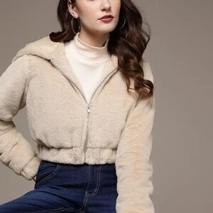 Faux Fur Zip-Up Hoodie / Bomber Jacket